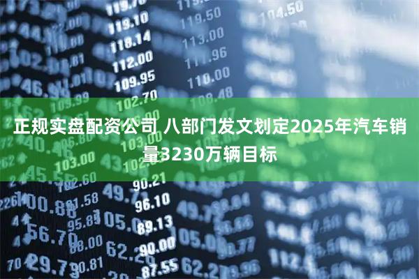正规实盘配资公司 八部门发文划定2025年汽车销量3230万辆目标