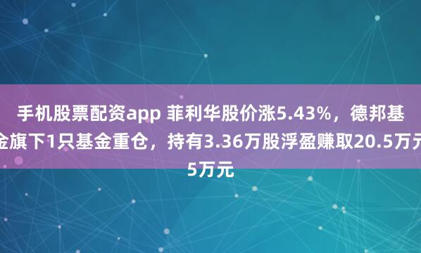 手机股票配资app 菲利华股价涨5.43%，德邦基金旗下1只基金重仓，持有3.36万股浮盈赚取20.5万元